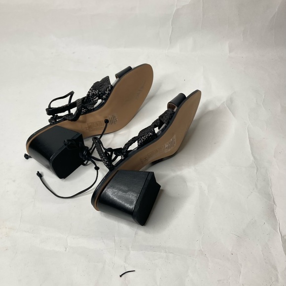 H by Halston Piper Black Leather Sandal Heels - Picture 5 of 7